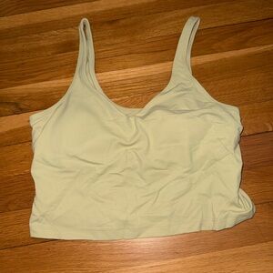 Light Green Scoop Neck Crop Tank Top